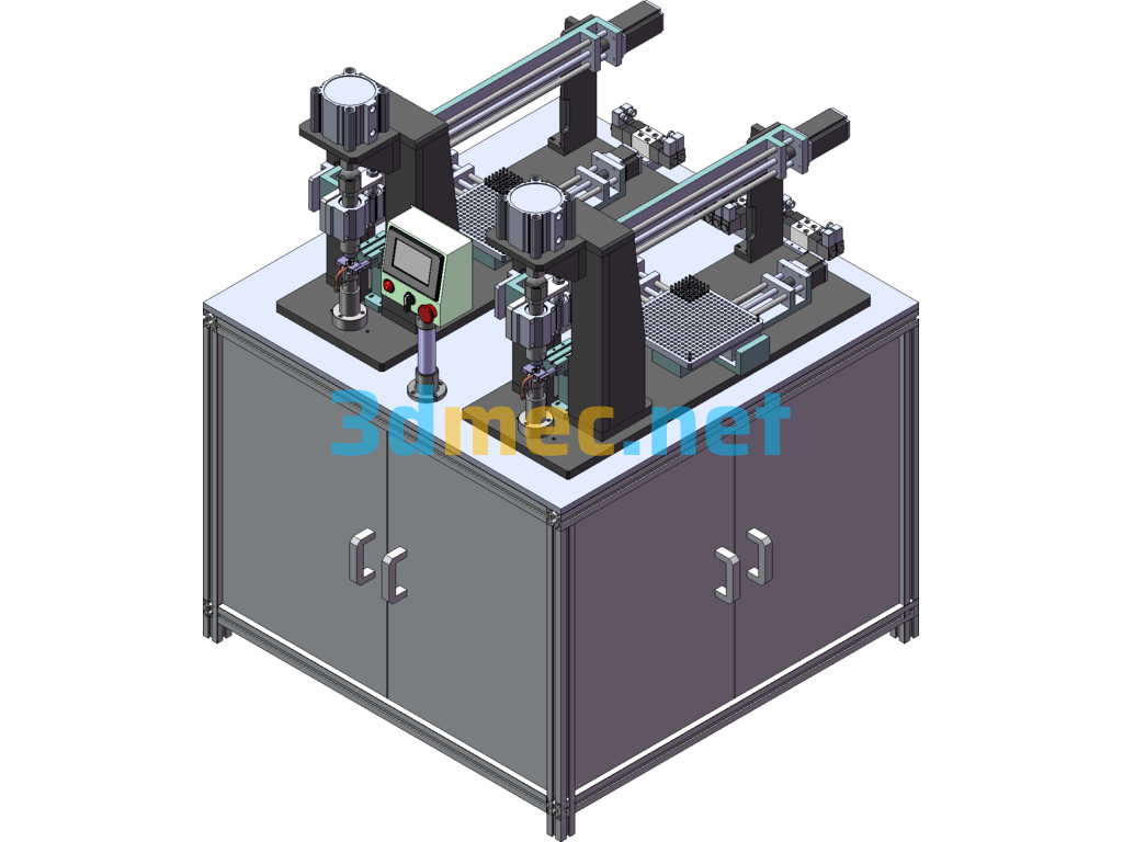 Screw Valve Body Double-Station Assembly Machine - 3D Model SolidWorks Free Download