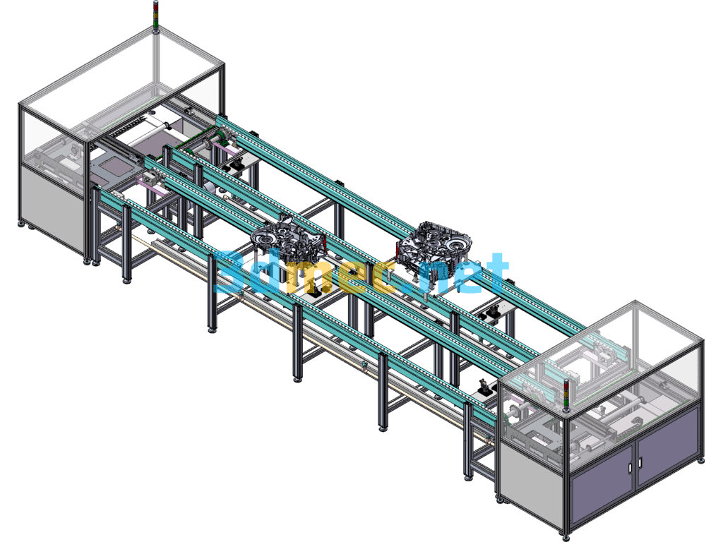 Engine Bracket Assembly Line. - 3D Model SolidWorks Free Download