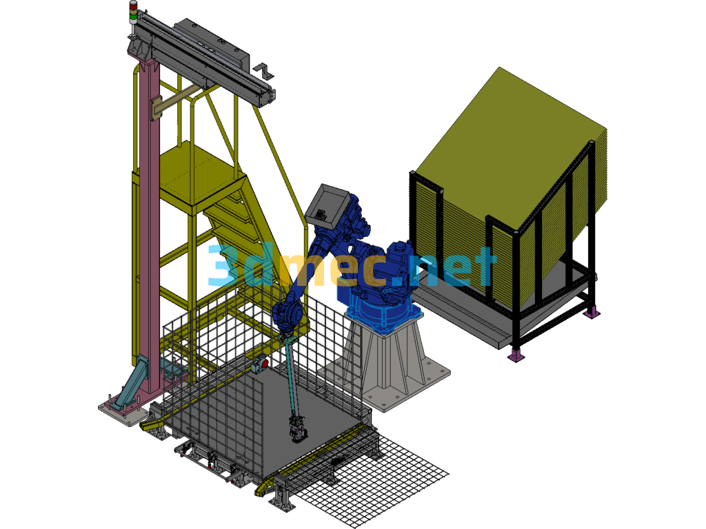 CNC Automated Workshop Layout - 3D Model SolidWorks Free Download