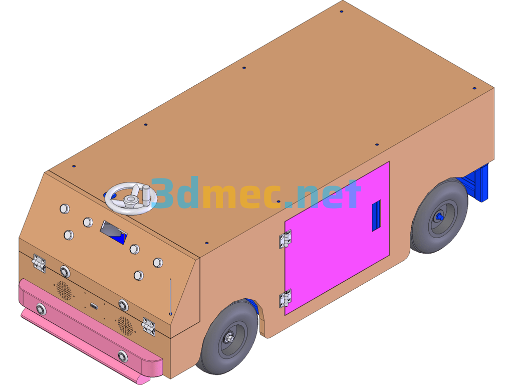 AGV Automatic Guided Vehicle - 3D Model SolidWorks Free Download