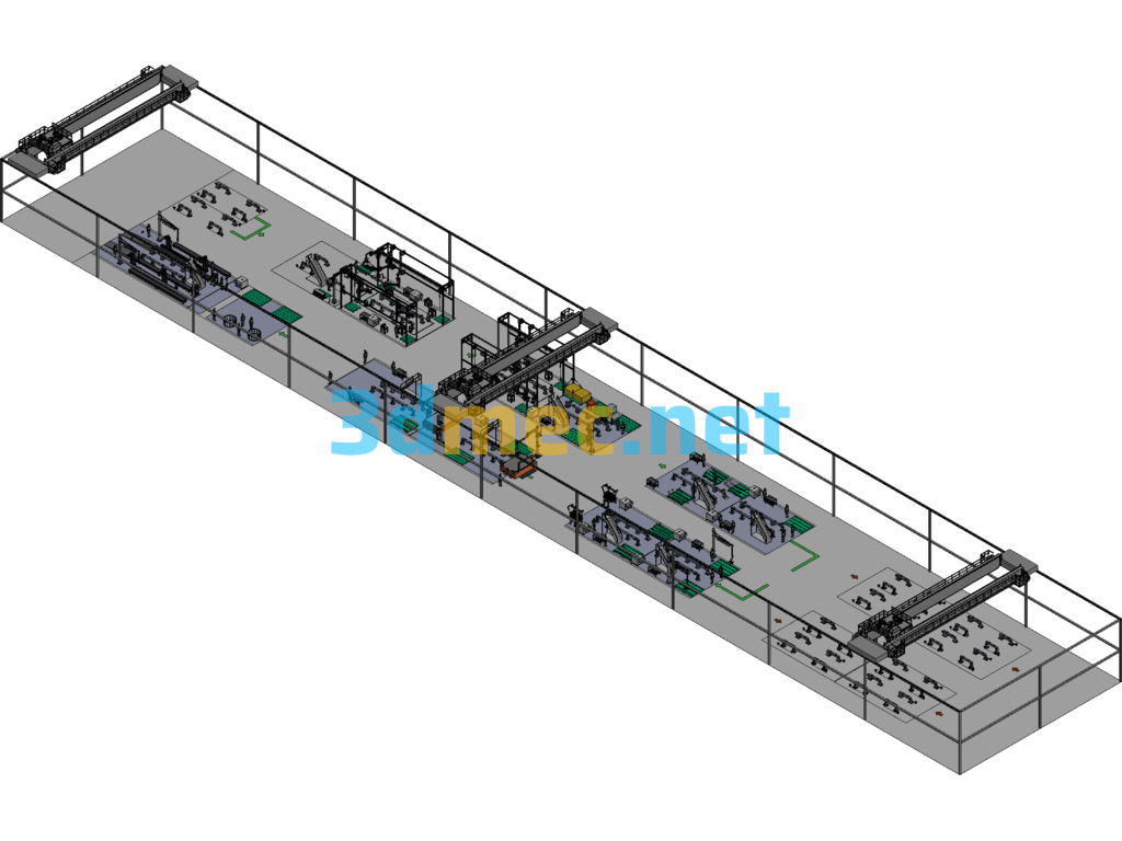 Automatic Factory Layout With Booster Arm - 3D Model Exported Free Download