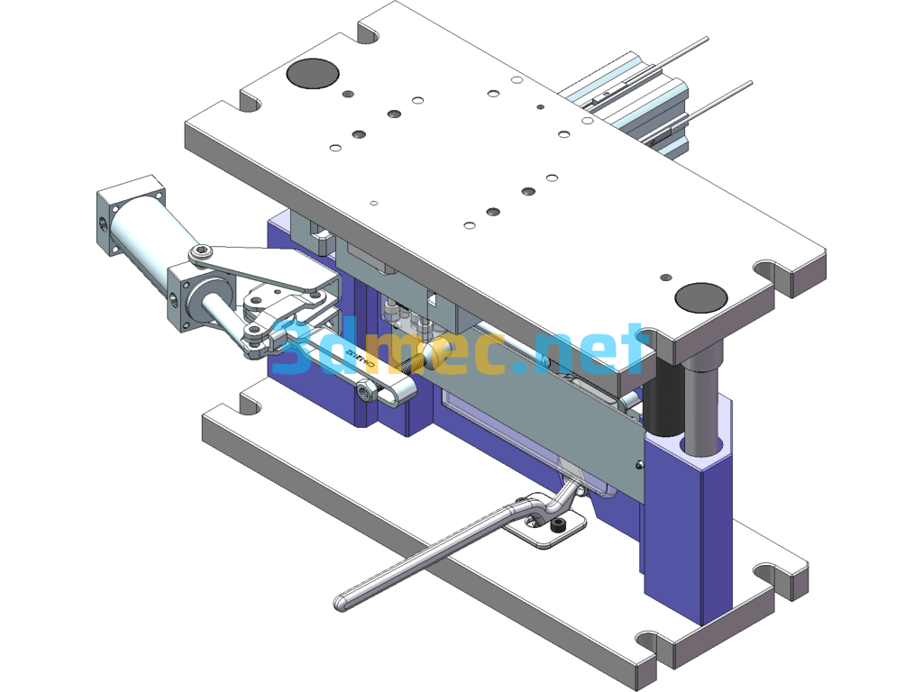 Mobile Phone Case Silent Hole Cutting Mold - 3D Model SolidWorks Free Download