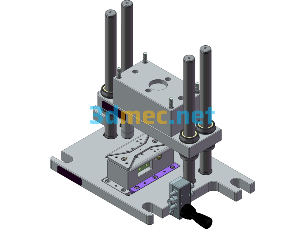 Mobile Phone Case Camera Hole Pre-Cutting Mold-Cold Press Die - 3D Model SolidWorks Free Download