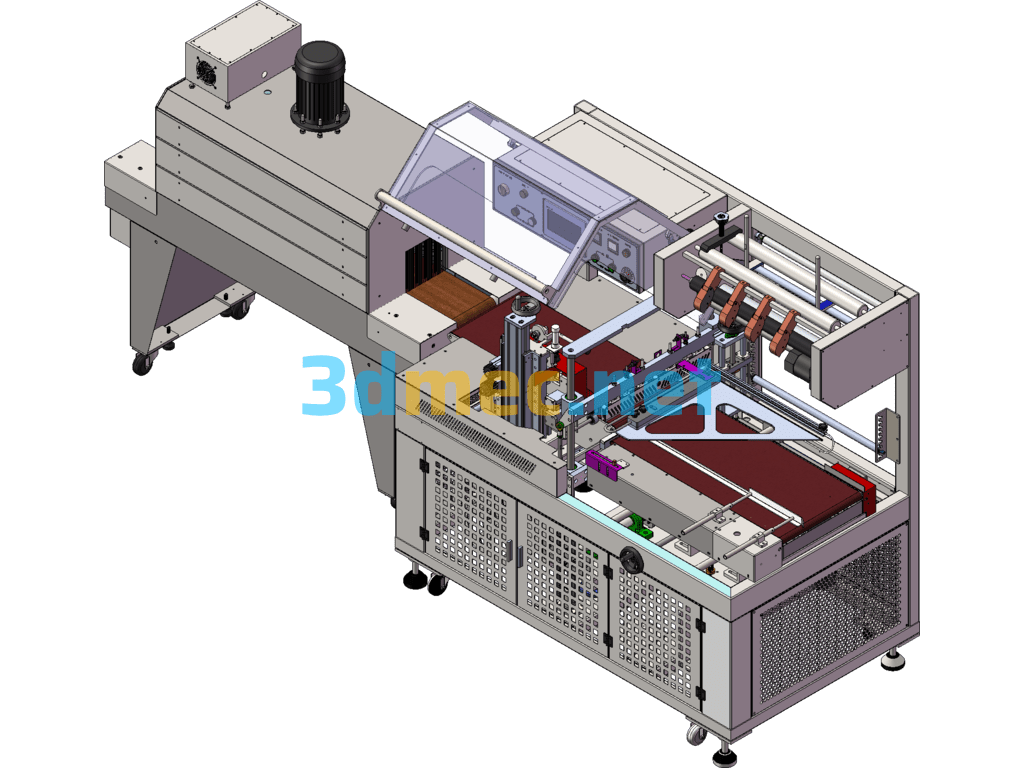 Fully Automatic Edge Sealing Shrink Packaging Machine - 3D Model SolidWorks Free Download