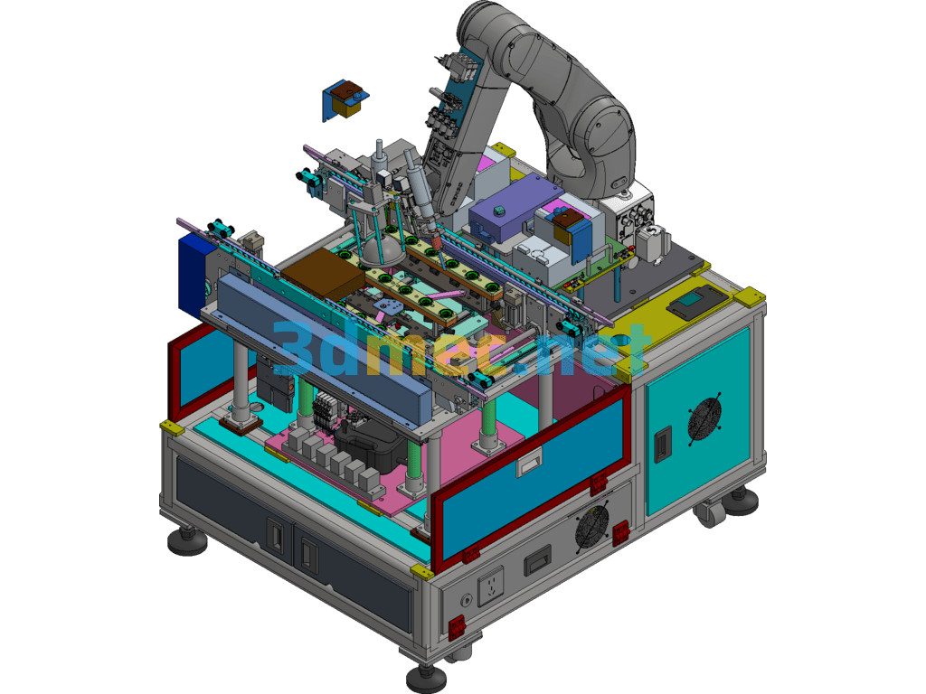 Fully Automatic Loading Double-Station Screw Locking Machine, Can Be Used As A Glue Dispensing Machine - 3D Model Exported Free Download