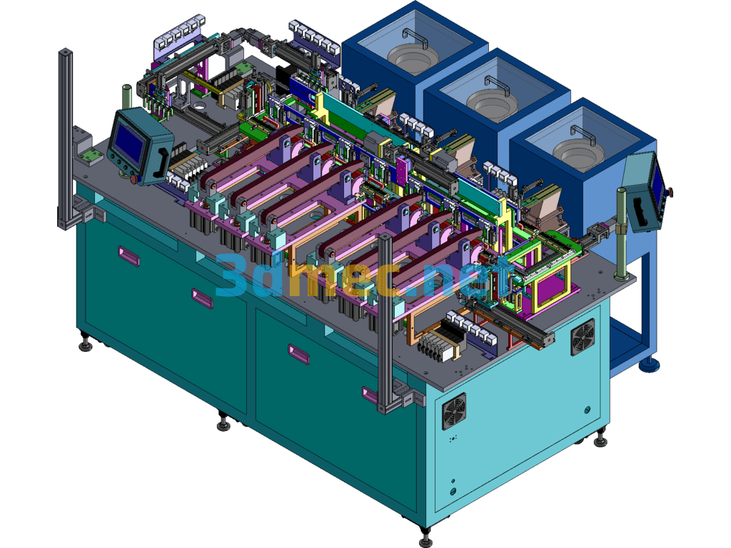 Electronic Connector NUT Assembly Riveting Automatic Machine - 3D Model SolidWorks Free Download