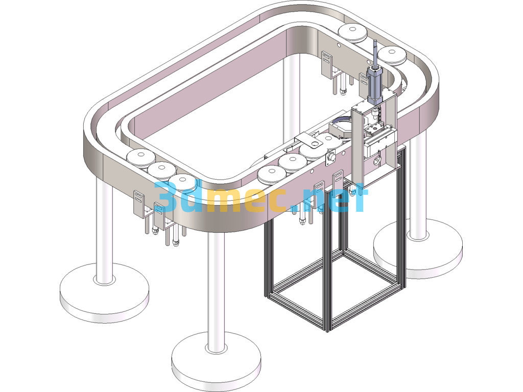 Hitachi Circular Line Square Circular Conveyor Line 3D+CAD - 3D Model SolidWorks Free Download