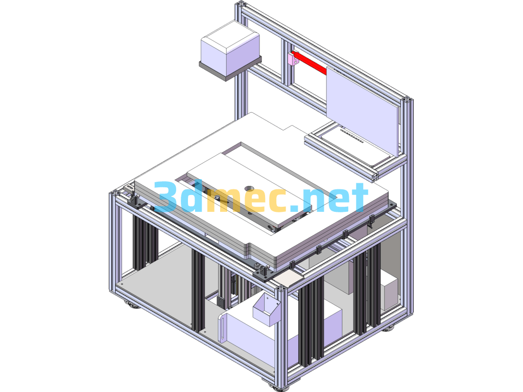 PU Line Curvature Workbench, Classic Lifting And Sliding Positioning Mechanism - 3D Model SolidWorks Free Download