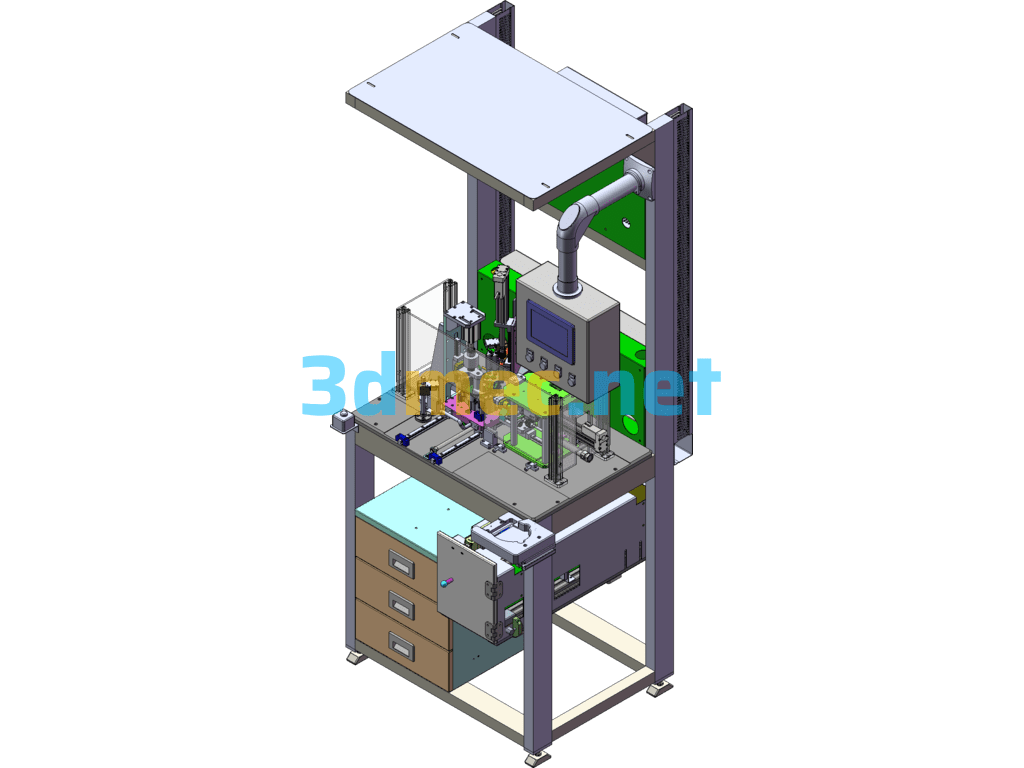 Vacuum Pump Automated Diaphragm Through-Hole Inspection Workstation - 3D Model SolidWorks Free Download