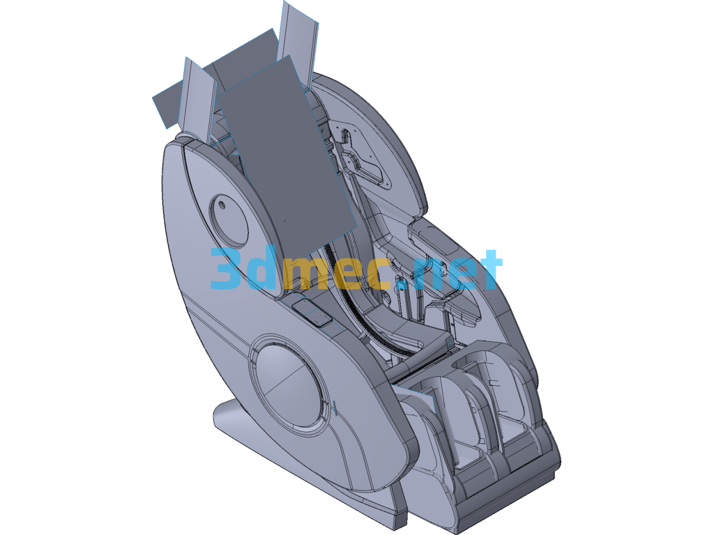 Shared Massage Chair Drawing Structure Design - 3D Model Creo.Parametric Free Download