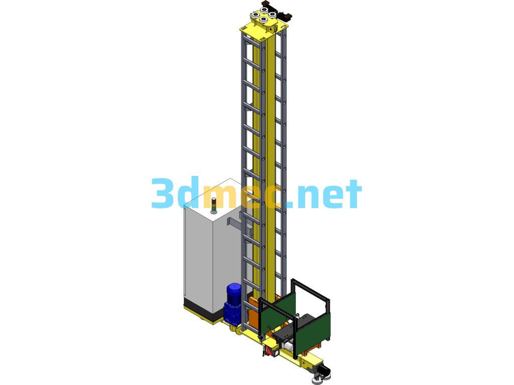 Material Box Warehouse + Stacker - 3D Model SolidWorks Free Download