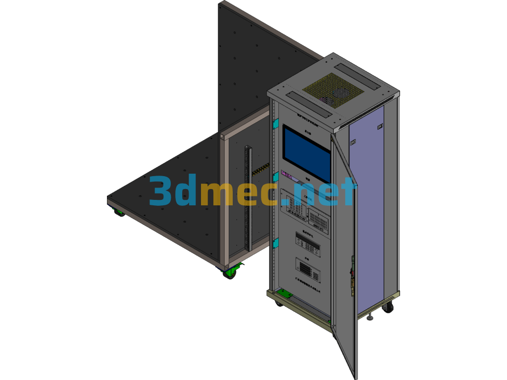 Temperature Power Recording Integrated Test Equipment - 3D Model Exported Free Download