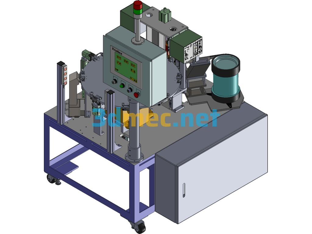 Rotary Assembly Welding Machine (Mass Production, 3D Detailed) - 3D Model SolidWorks Free Download