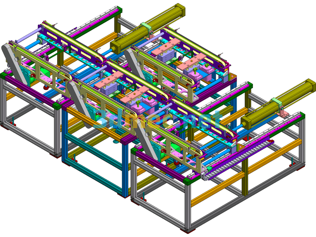 Double Transplanting Conveyor - 3D Model SolidWorks Free Download