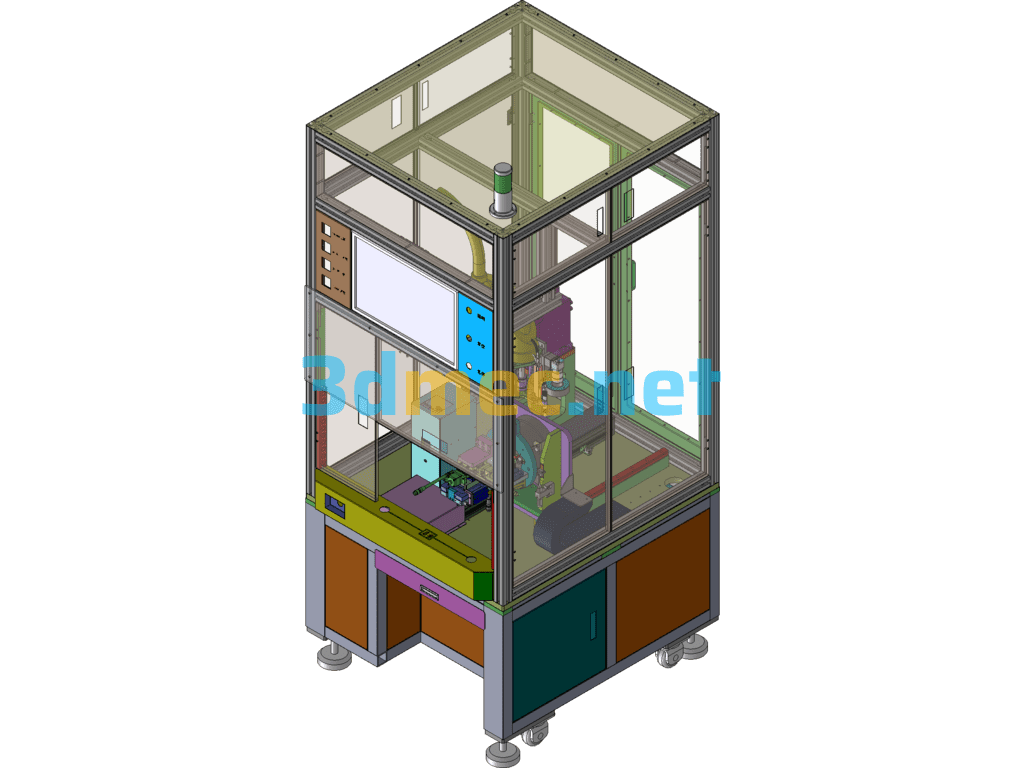 Four-Axis CG Side Automatic Screw Locking Machine - 3D Model SolidWorks Free Download