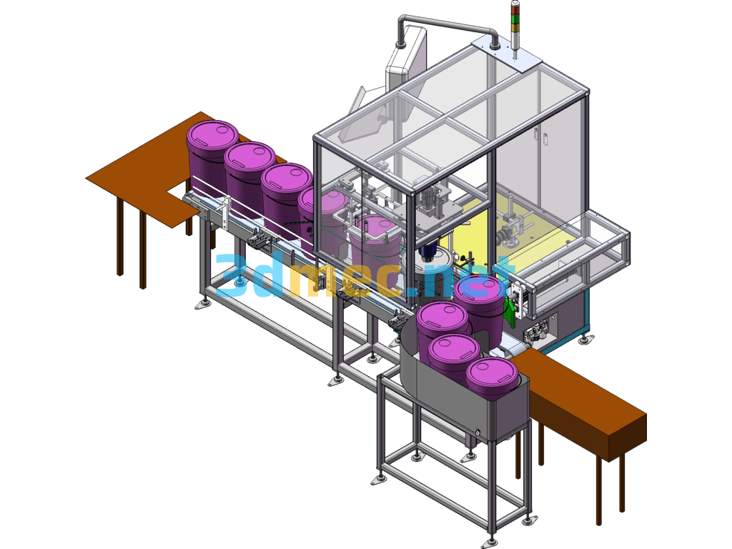 BP Industrial Oil Drum 20L Automatic Inspection Line 3D+Engineering Drawing+Bom+Instructions - 3D Model SolidWorks Free Download