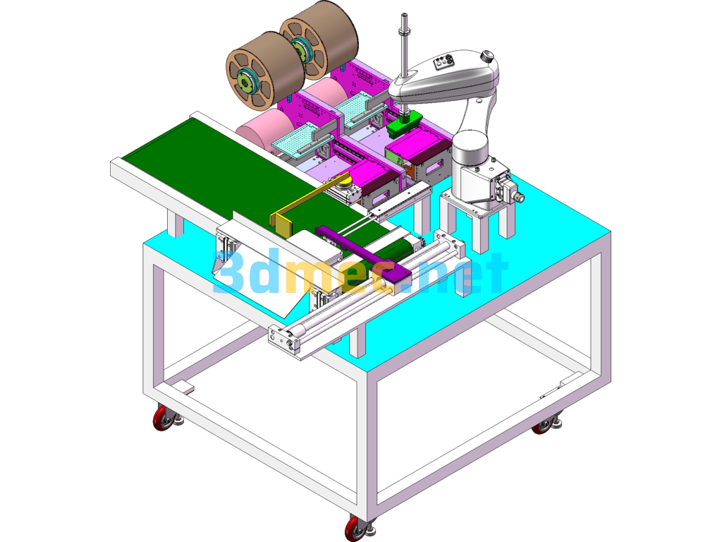 SCARA Robot Labeling Machine - 3D Model SolidWorks Free Download