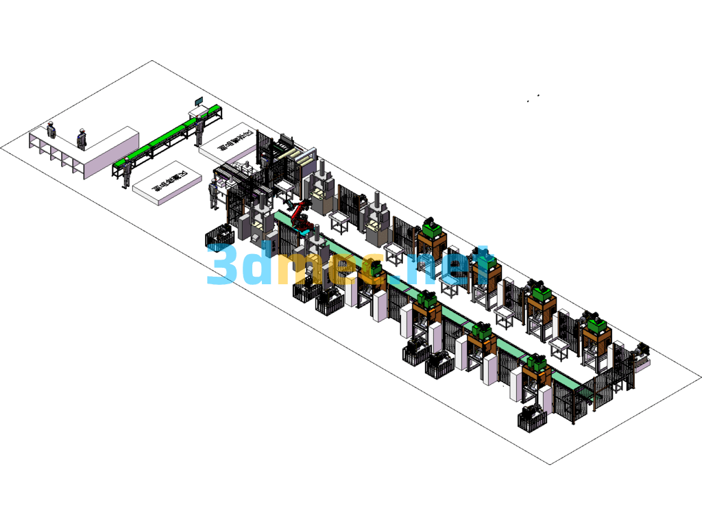 100-Ton Hydraulic Press Automated Workshop Layout - 3D Model SolidWorks Free Download