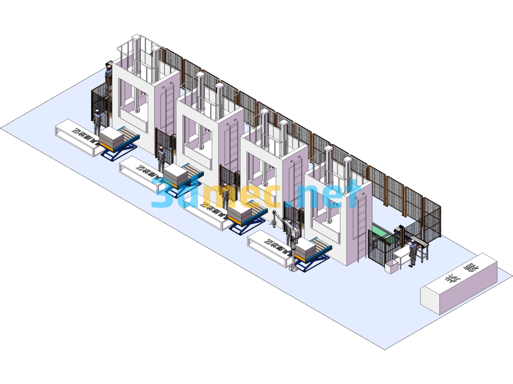 Stamping Automation Workshop Layout - 3D Model SolidWorks Free Download