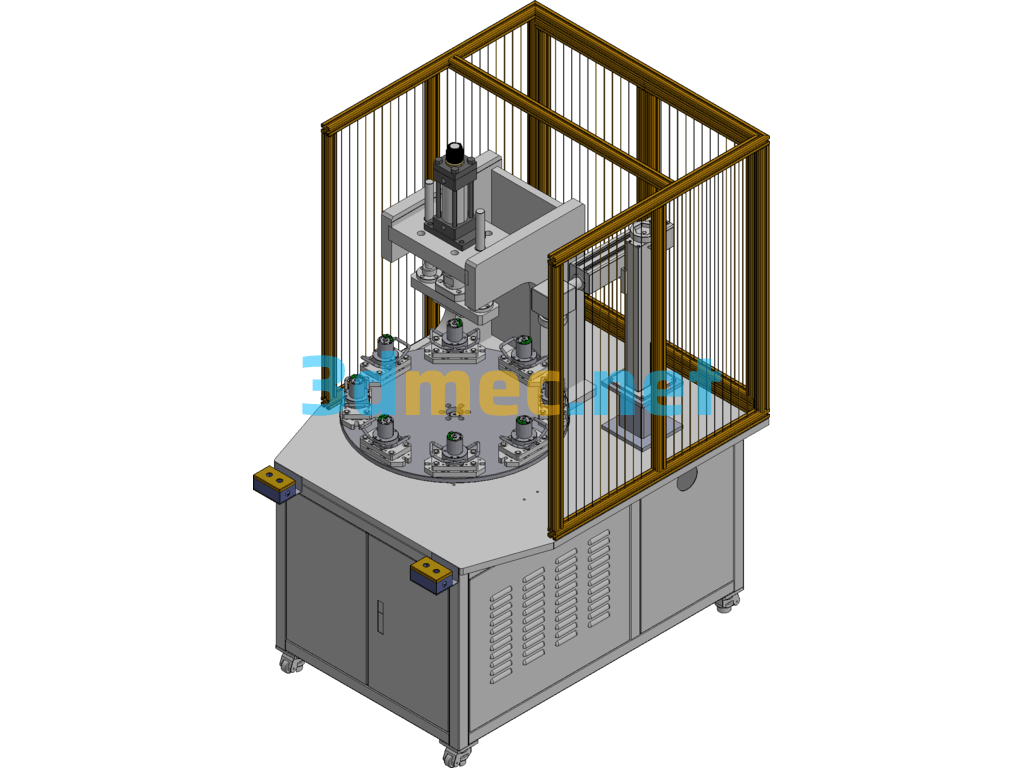 Air Compressor Stator Riveting And Marking Machine Equipment - 3D Model Exported Free Download