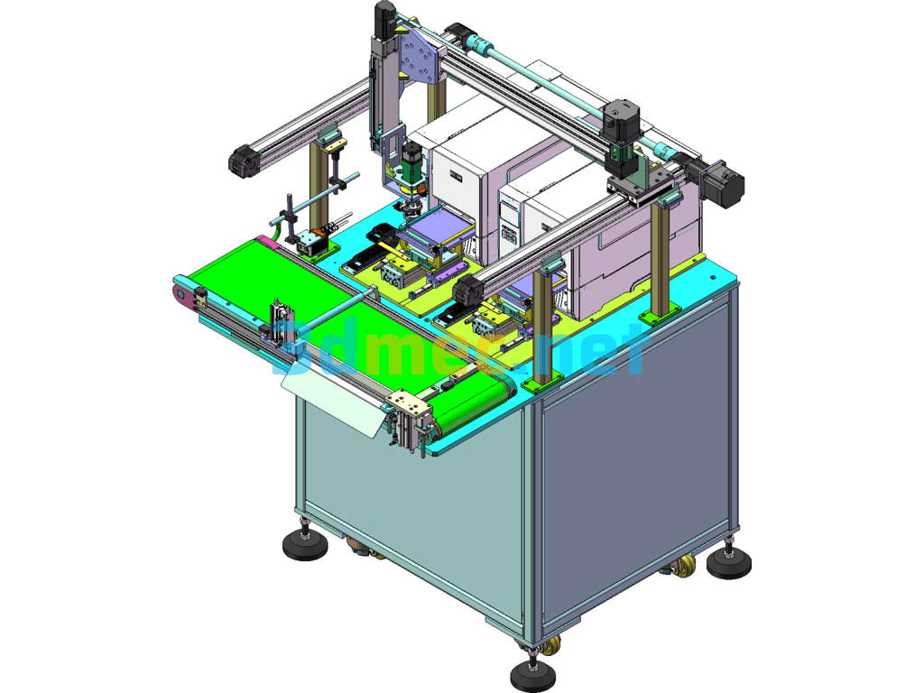 4-Axis Module Printing Labeling Machine - 3D Model SolidWorks Free Download