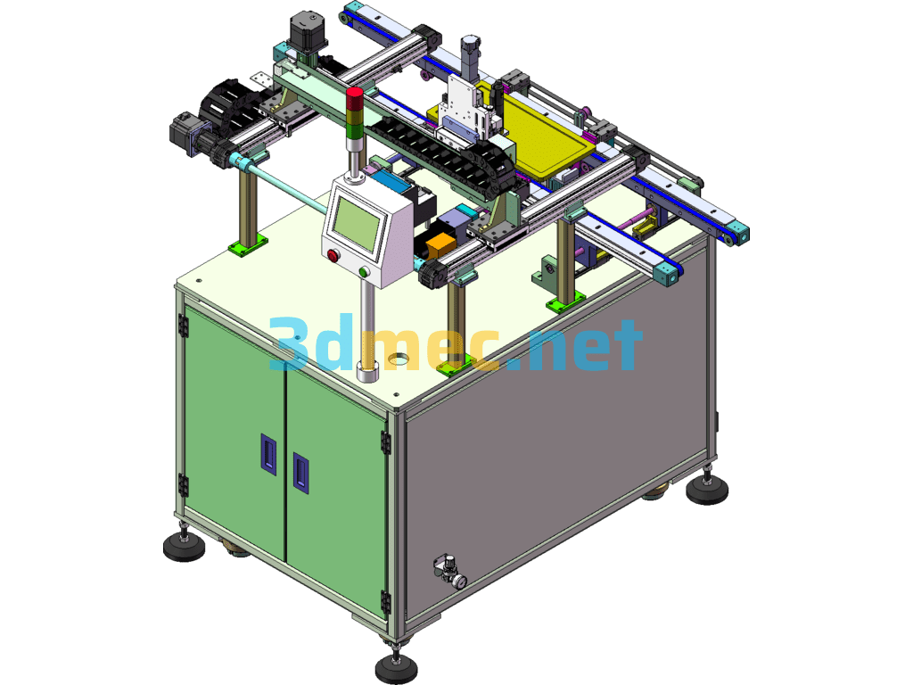 Online Three-Axis Screw Machine - 3D Model SolidWorks Free Download