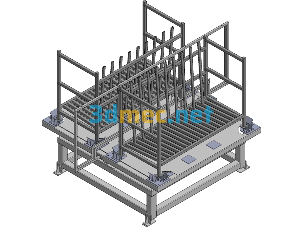 Two-Way Material Rack Rotating Table - 3D Model Exported Free Download