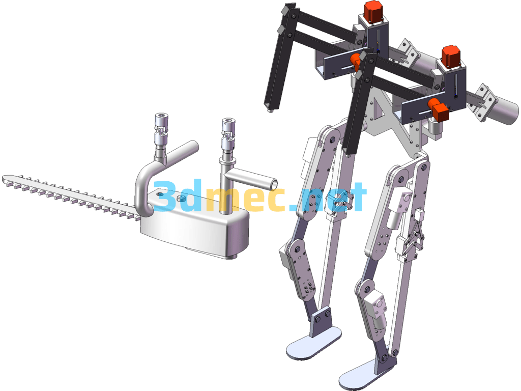 Weeding And Hedge Trimmer Robot 3D+Engineering Drawing+Processing Drawing - 3D Model SolidWorks Free Download