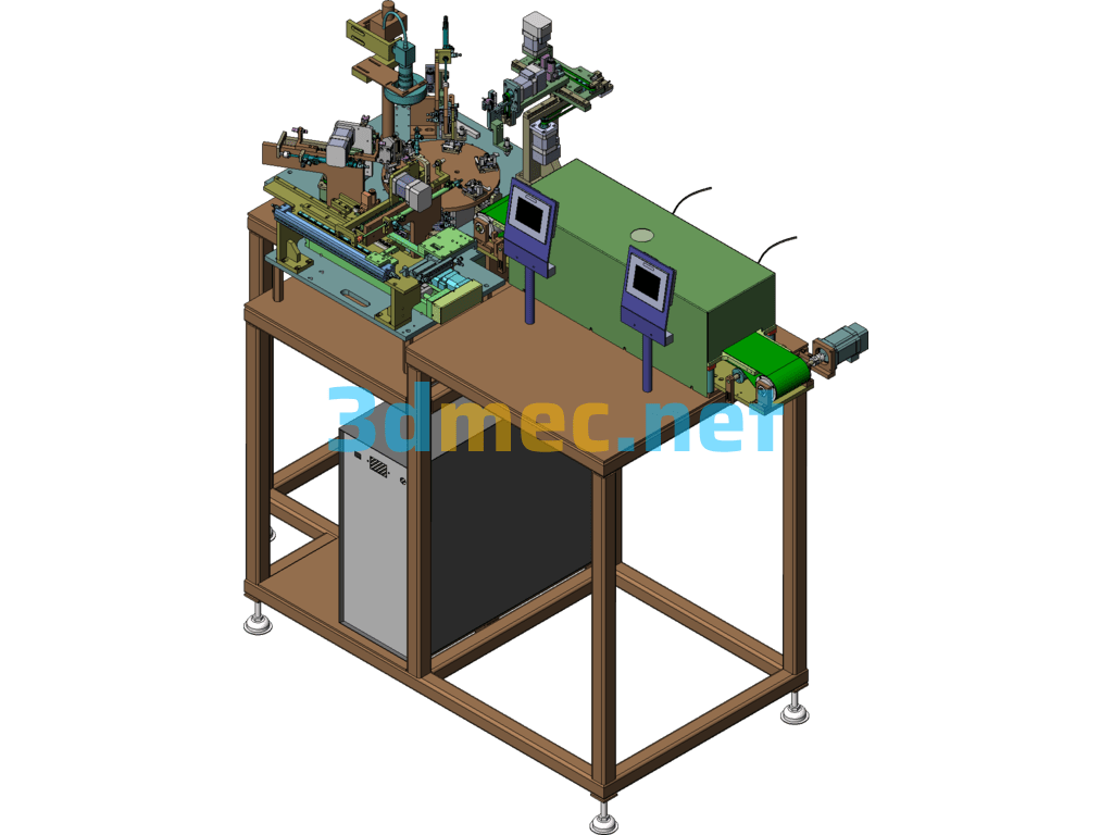 Fully Automatic Six-Station Electronic Component Testing Equipment - 3D Model SolidWorks Free Download