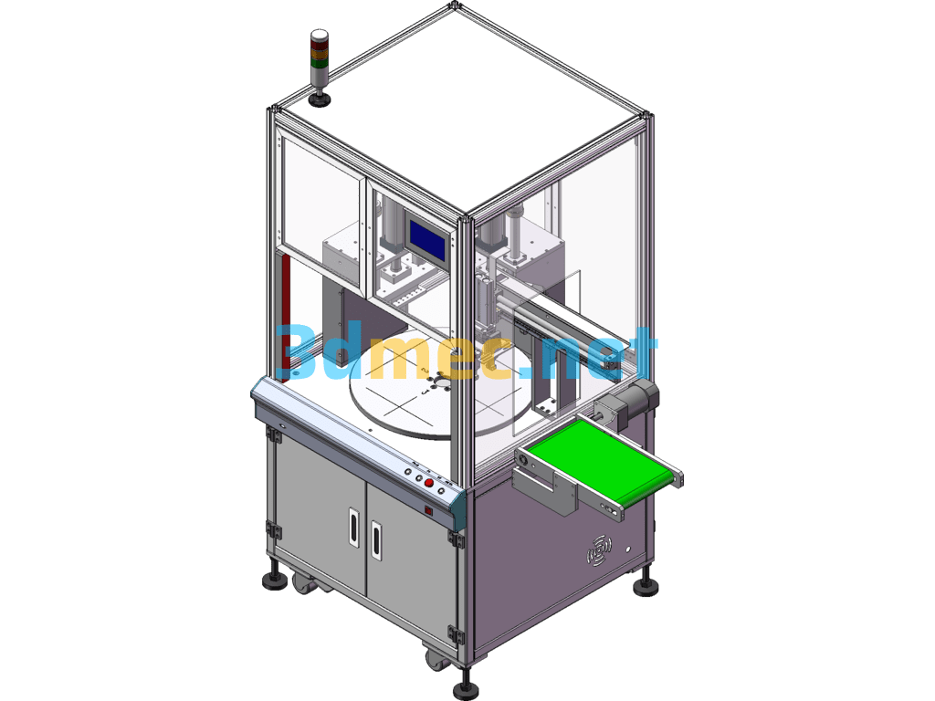 Four-Station Turntable Welding Machine - 3D Model SolidWorks Free Download