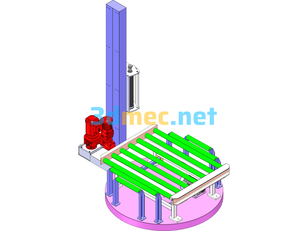 Automatic Stretch Film Packaging Machine Baler - 3D Model SolidWorks Free Download