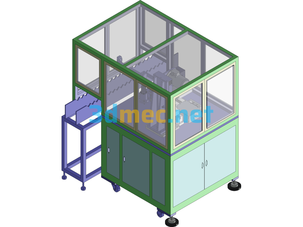 Fully Automatic Single Blade Dual Servo Finishing Machine (Sanmu Rotor) - 3D Model SolidWorks Free Download