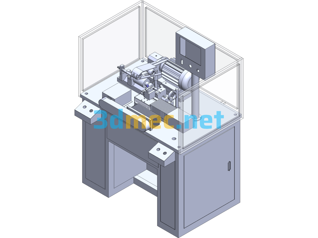 Single-Blade Dual-Servo Precision Turning Machine Type Ⅰ 3D+ Engineering Drawing - 3D Model SolidWorks Free Download