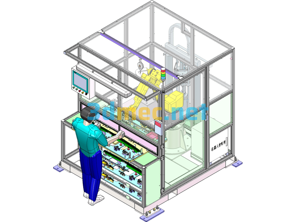 Sunroof Assembly Line-OFFLINE (Guide Rail Oiling Station) - 3D Model SolidWorks Free Download