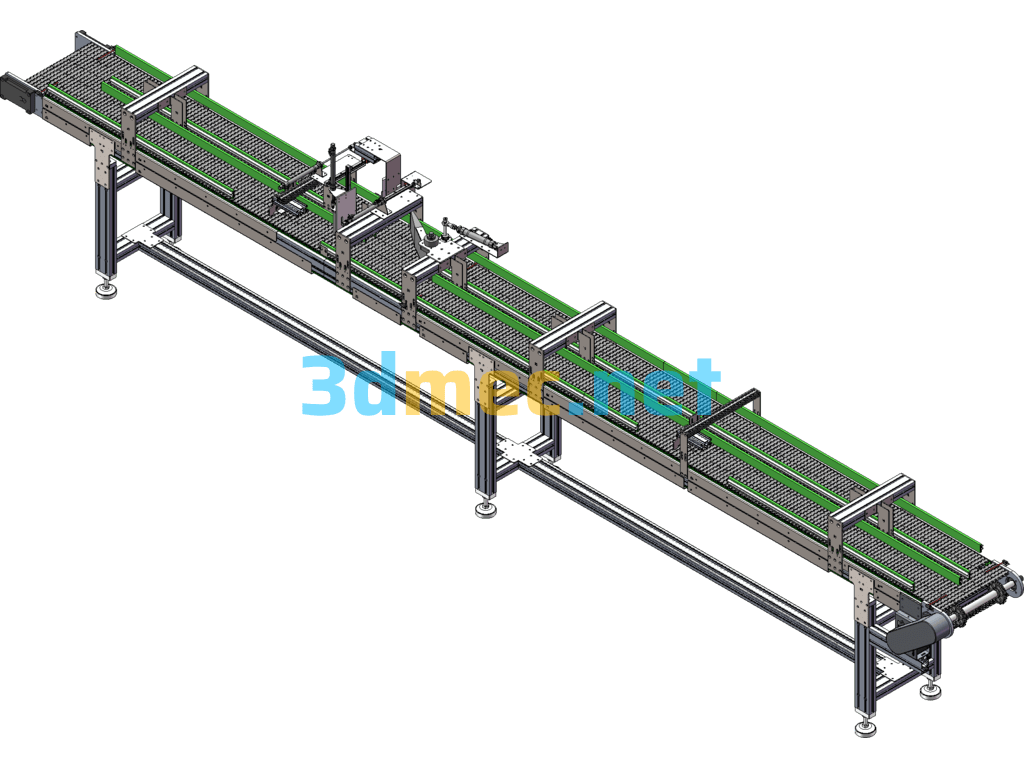 Small Mesh Belt Conveyor Line Diverter - 3D Model SolidWorks Free Download