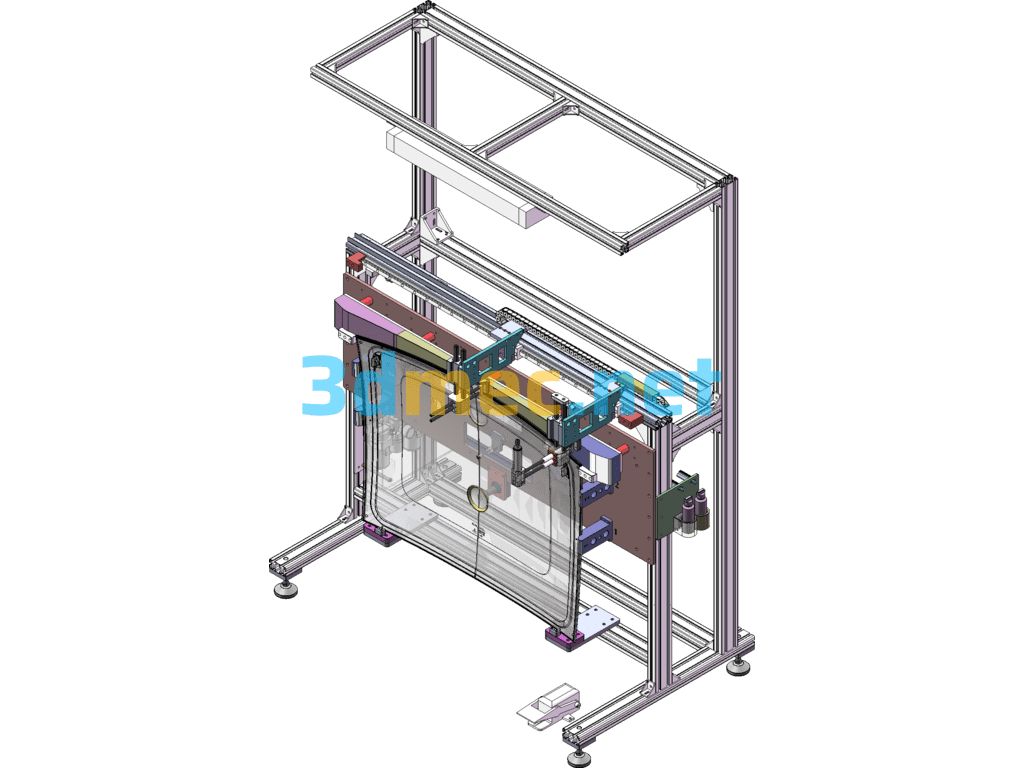 Automobile Sunroof Glass Sealing Strip Rolling Assembly Machine APA50 Has BOM List - 3D Model SolidWorks Free Download