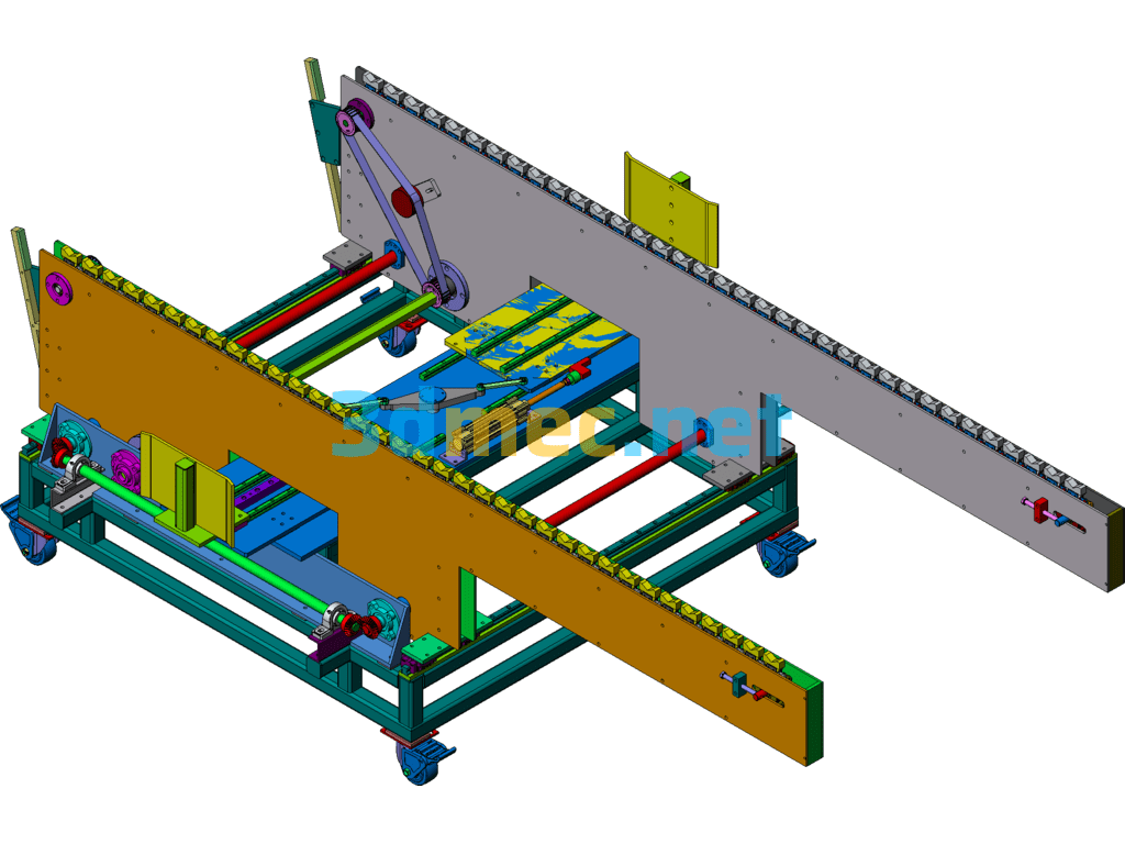 Flame Treatment Conveyor Line - 3D Model SolidWorks Free Download