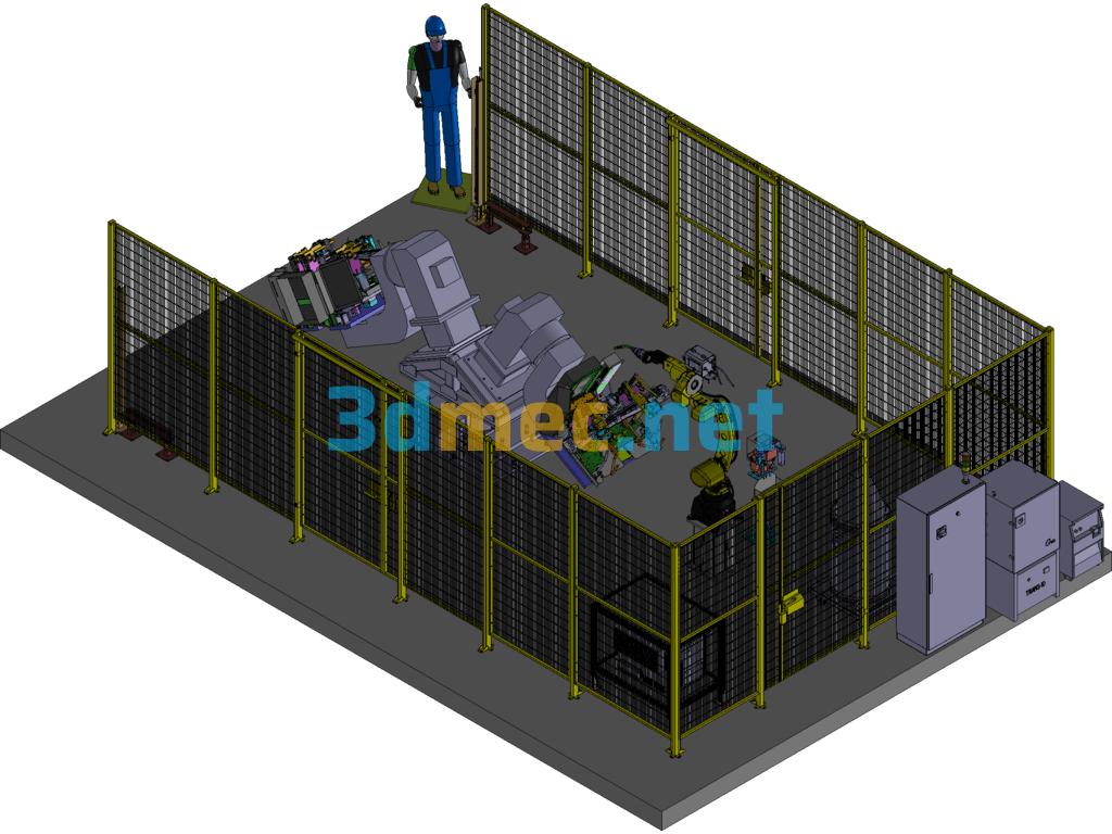 Inclined L-Type Double Positioner Welding Workstation - 3D Model Exported Free Download