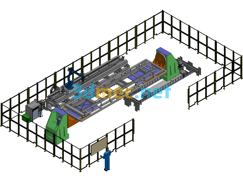 Truck Frame Welding Production Line - 3D Model Exported Free Download