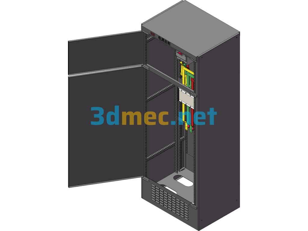 Dual Power Switch Cabinet Distribution Cabinet - 3D Model SolidWorks Free Download