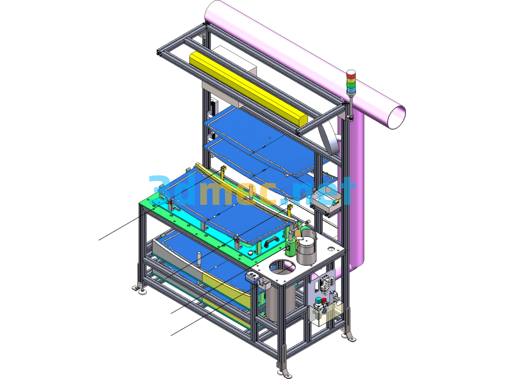 Sunroof Assembly Line Offline Assembly PA90 Rear Glass Pre-Installation Station - 3D Model SolidWorks Free Download