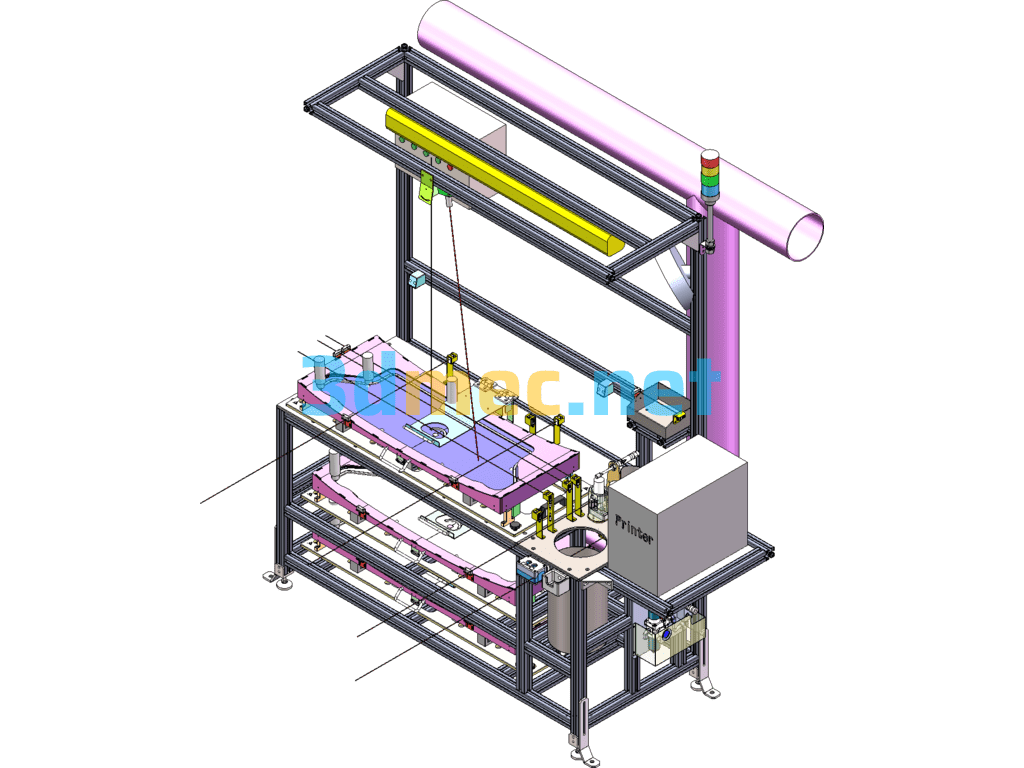 Skylight Line Lower Workstation PA100 Blend Pre-Installation Workstation - 3D Model SolidWorks Free Download