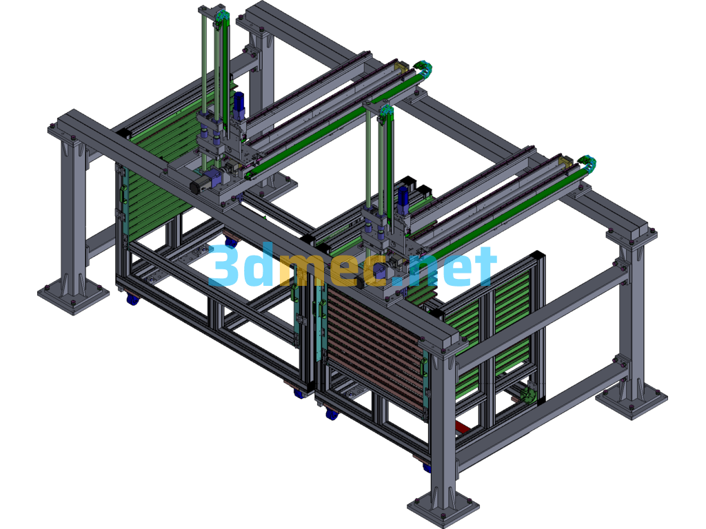 Long And Short Product Feeding Equipment - 3D Model Exported Free Download