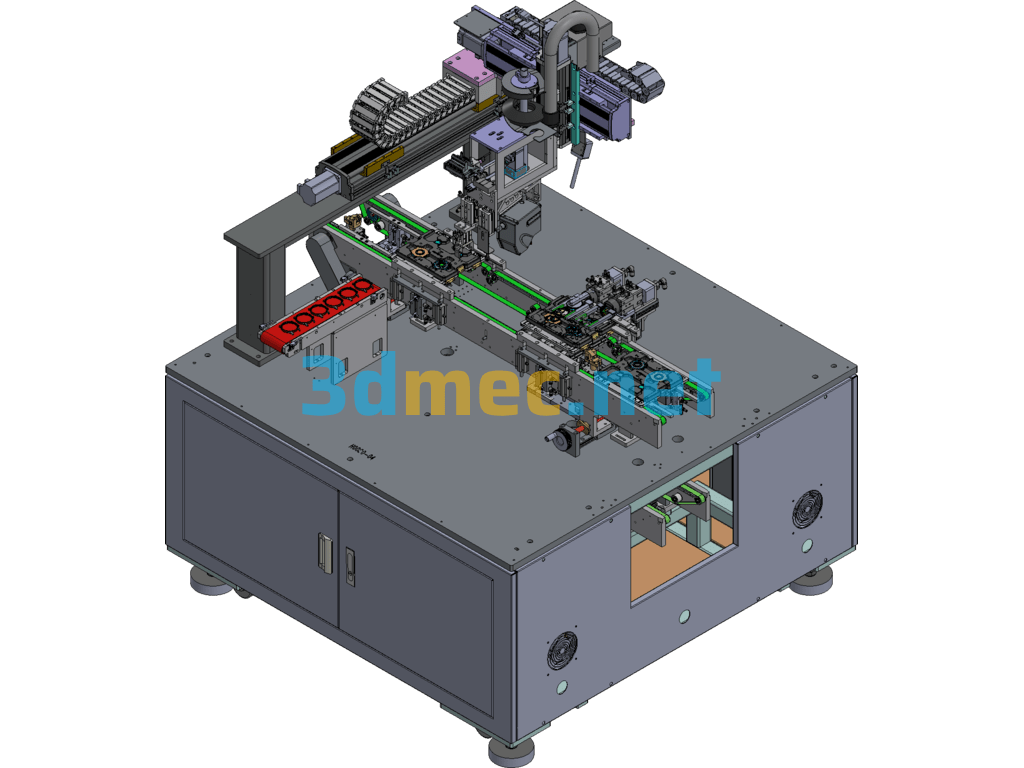 Glue Line Detection And TP Screen Flip Equipment - 3D Model Exported Free Download