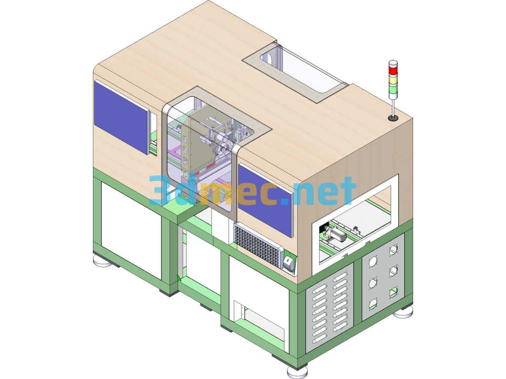 Automatic Double-Head Lock Assembly Machine - 3D Model SolidWorks Free Download