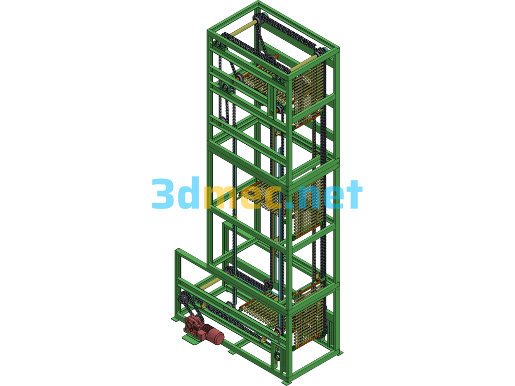 C Type Continuous Hoist - 3D Model SolidWorks Free Download