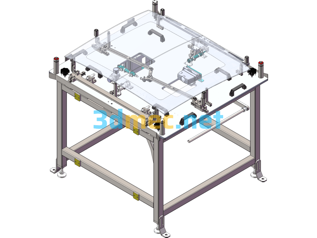 Skylight Assembly Line PA160 (Mobile Glass Gluing Station) - 3D Model SolidWorks Free Download