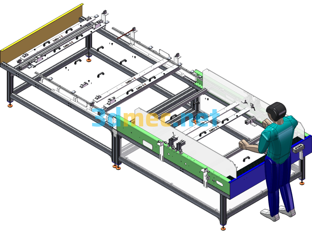 Skylight Assembly Line PA130 (Glass Curing Conveyor Line) - 3D Model SolidWorks Free Download