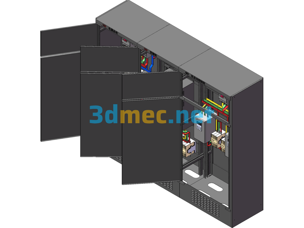 3 Power Distribution Cabinets Combined - 3D Model SolidWorks Free Download