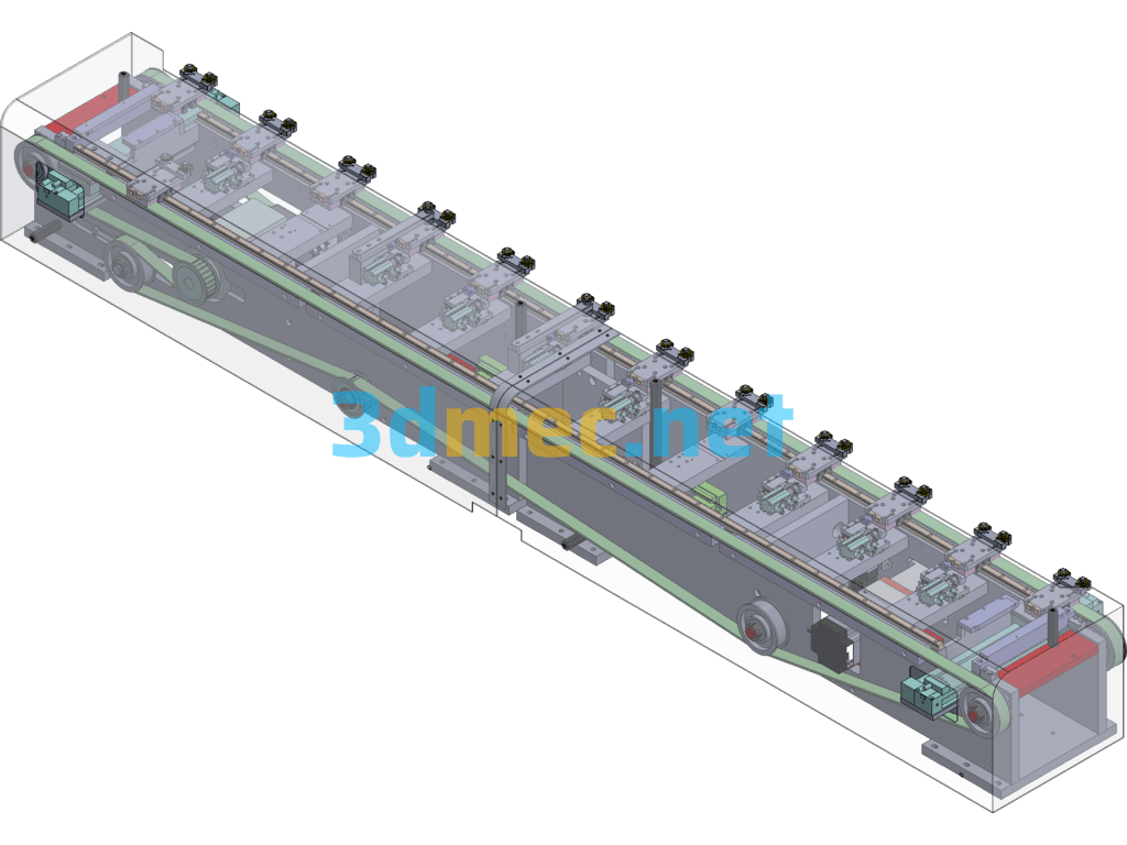 Multi-Station Segment Material Assembly Line - 3D Model Exported Free Download